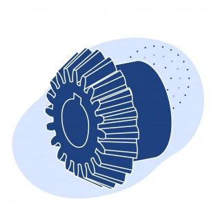 Коническая шестерня 1500 мм 10-30 мм 180-800 мм